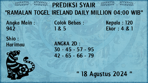 Prediksi Ireland Daily Million 04:00 WIB