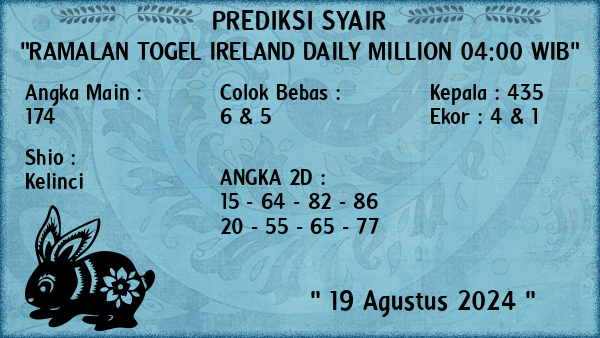 Prediksi Ireland Daily Million 04:00 WIB