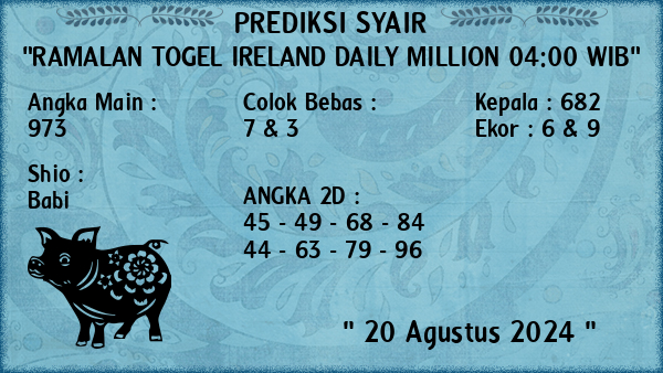 Prediksi Ireland Daily Million 04:00 WIB