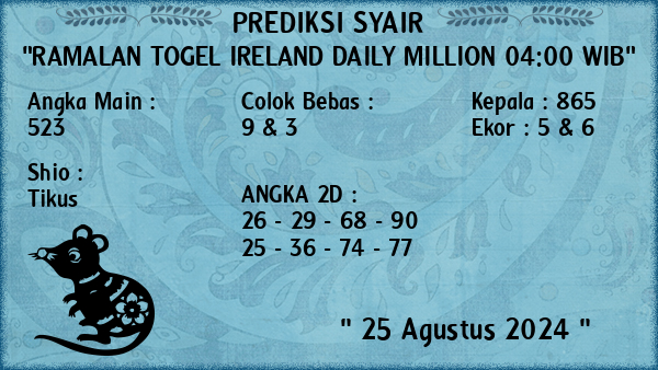 Prediksi Ireland Daily Million 04:00 WIB