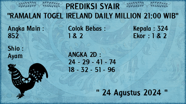 Prediksi Ireland Daily Million 21:00 WIB