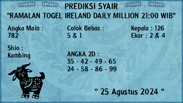 Prediksi Ireland Daily Million 21:00 WIB