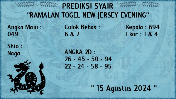 Prediksi New Jersey Evening