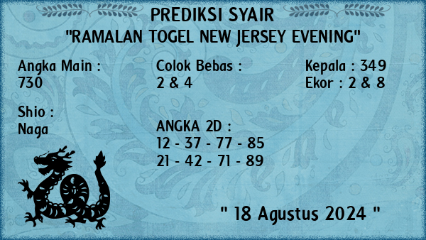 Prediksi New Jersey Evening