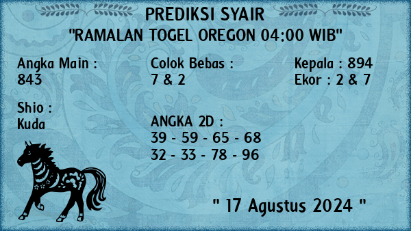 Prediksi Oregon 04:00 WIB