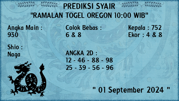 Prediksi Oregon 10:00 WIB