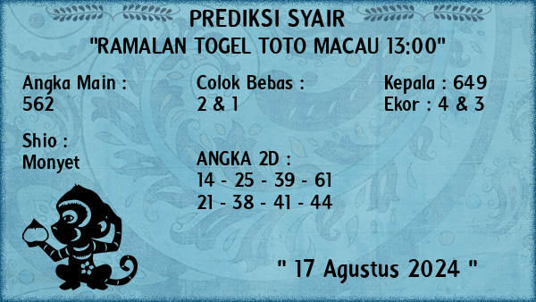 Prediksi Toto Macau 13:00