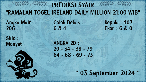 Prediksi Ireland Daily Million 21:00 WIB