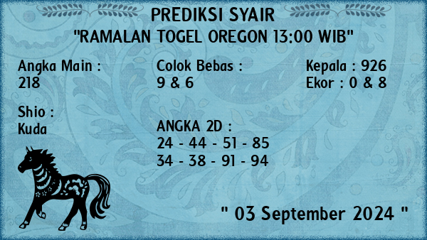 Prediksi Oregon 13:00 WIB