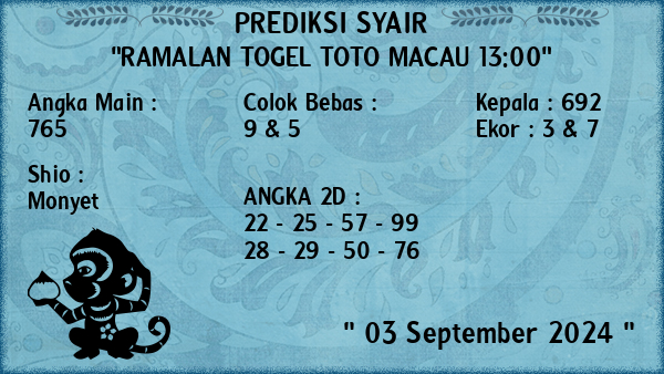 Prediksi Toto Macau 13:00